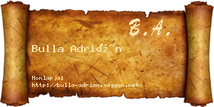 Bulla Adrián névjegykártya