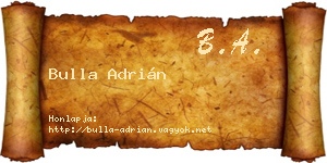 Bulla Adrián névjegykártya